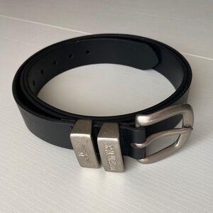 R.M.Williams Mens Drover Belt Size 52 Black Cowhide Leather Solid Brass Buckle